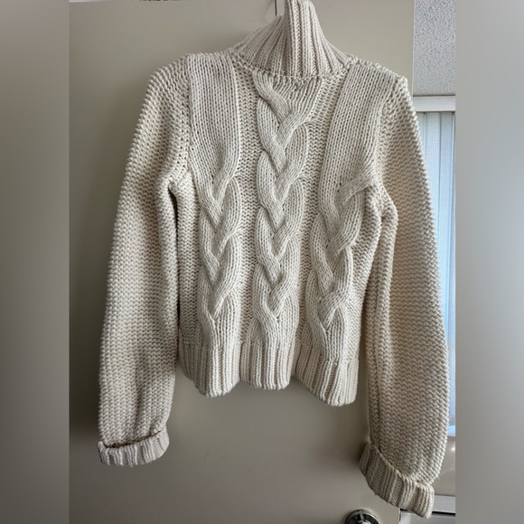 Dimensione One Beige Cableknit Sweater Size Medium Made in Italia - Picture 7 of 8